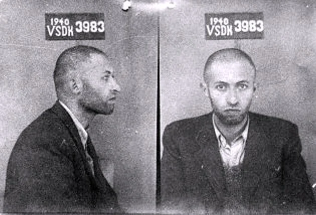 Mugshot of Menachim Begin in the NKVD Soviet Secret Police.