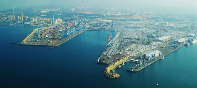 Aerial view of Ashdod Port in Israel