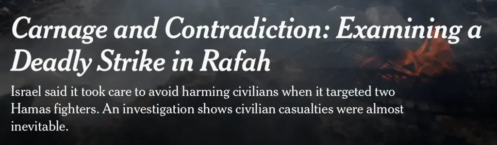 NYT justifiying killing of Gazans.