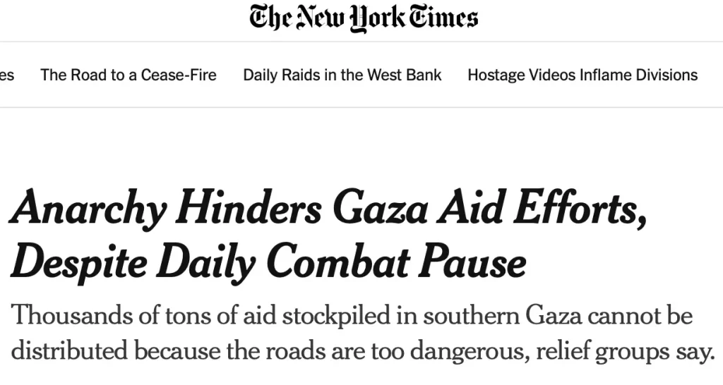 NYT proving it is a Zionist paper that does not provide a honest headline to events.