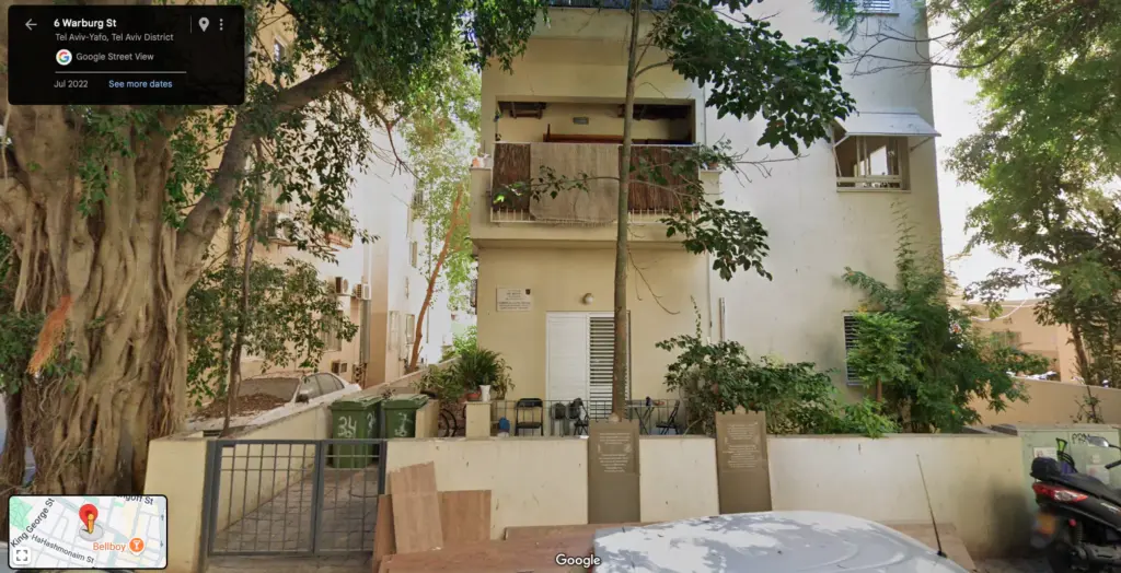 Former site of the HaHashmon'im School (Warburg 5, Tel Aviv-Jaffa). The school hid a recruitment centre to induct militants into the Israeli Haganah & Etzel. The school was also used for the illegal radio broadcast 'Telem Shamir Boaz'.